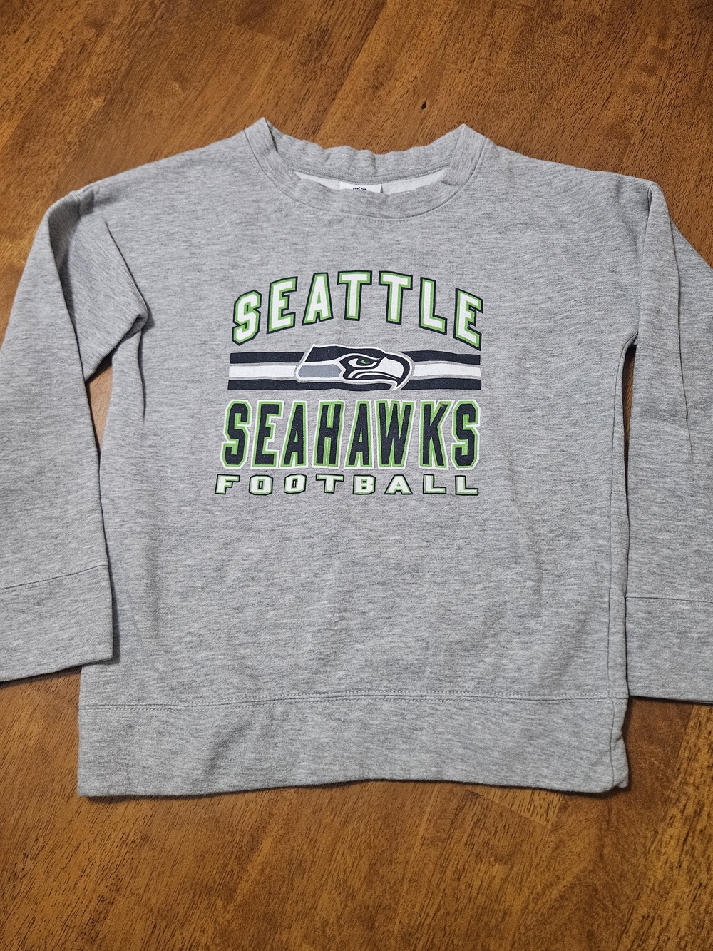 NFL Seattle Seahawks Gray Crewneck Sweatshirt with Green & Navy Logo